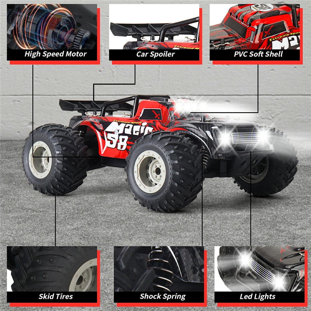 High Speed Remote Control Off-Road Drift Car with Front And Roof LED Light