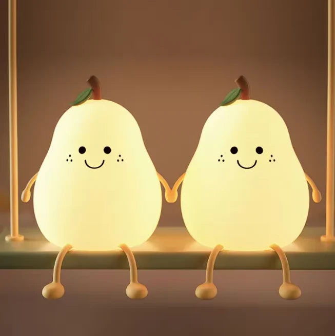 Cute Pear Character Silicone Night Light