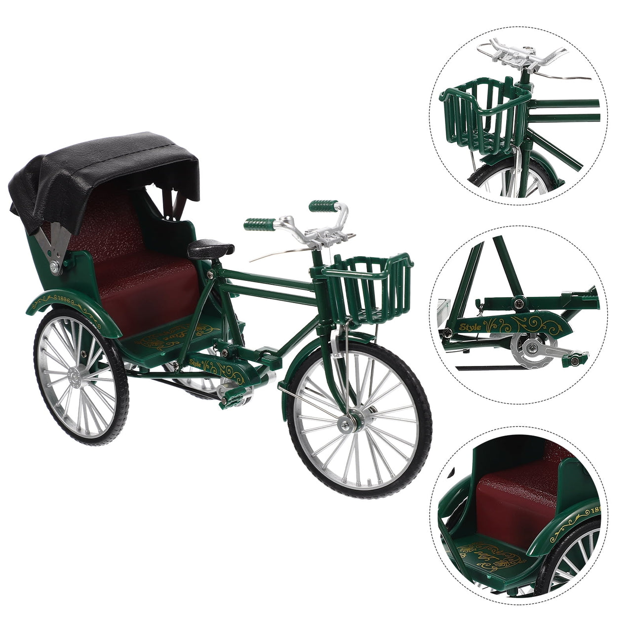 1:12 Scale Retro Nostalgic Style Tricycle Toy