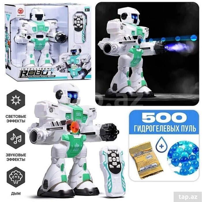 Remote Control Robot With Smoke And Gel Ball Shooting