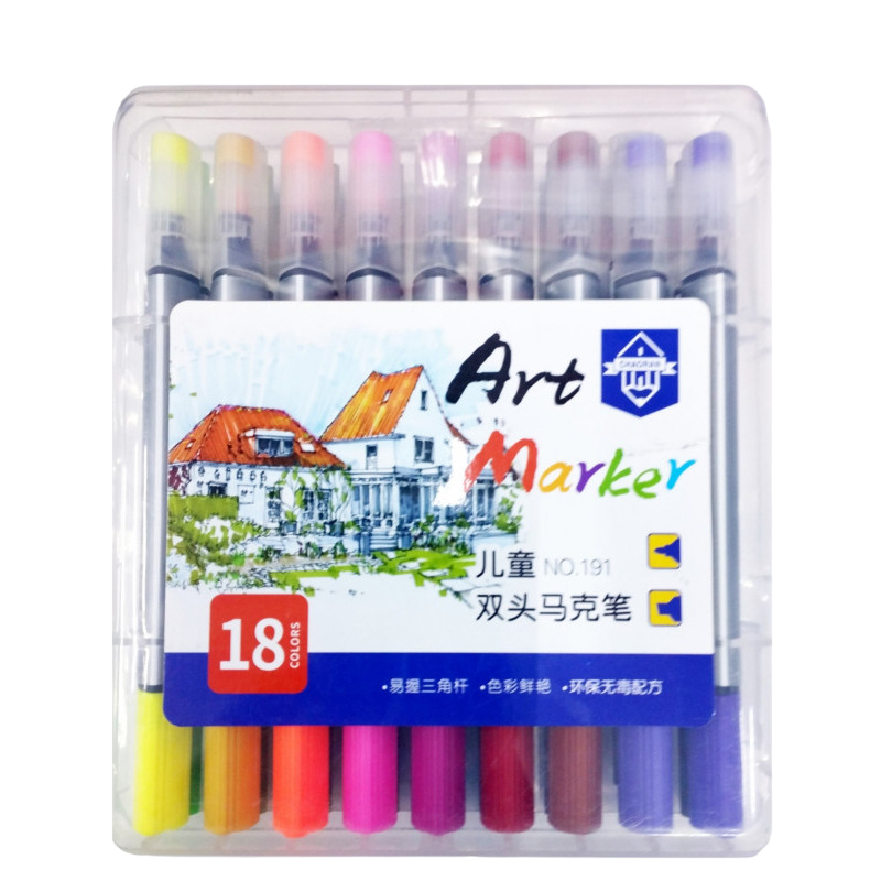 Art Markers 18 Colors Double-Sided