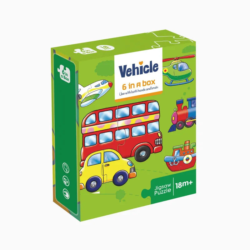 6 in a Box Jigsaw Vehicle Puzzle