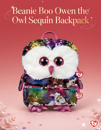 Thumbnail for Ty Beanie Boo Owen the Owl Sequin Backpack