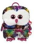Ty Beanie Boo Owen the Owl Sequin Backpack