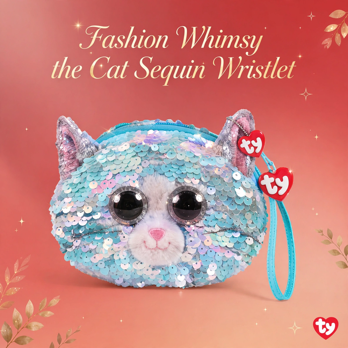 Ty Fashion Whimsy the Cat Sequin Wristlet