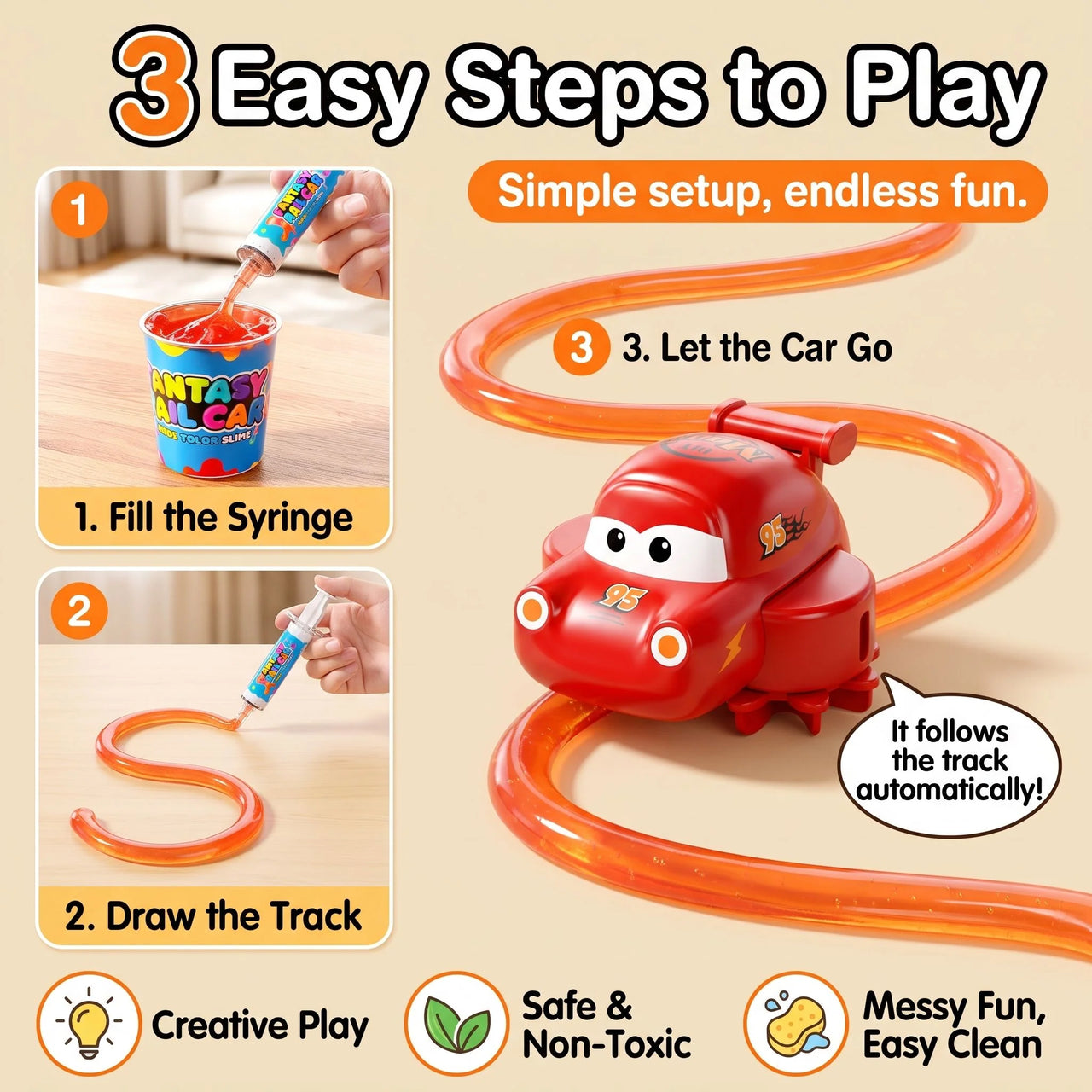 Magic Slime Track Car DIY Track Making Toy