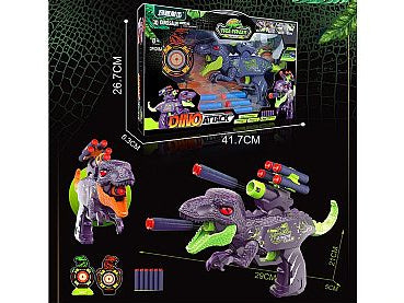 Dino Attack Toy Gun Set  With  Dinosaur Blasters And Soft Bullet