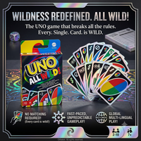 Multi Players UNO ALL WILD! Card Family Game by Mattel