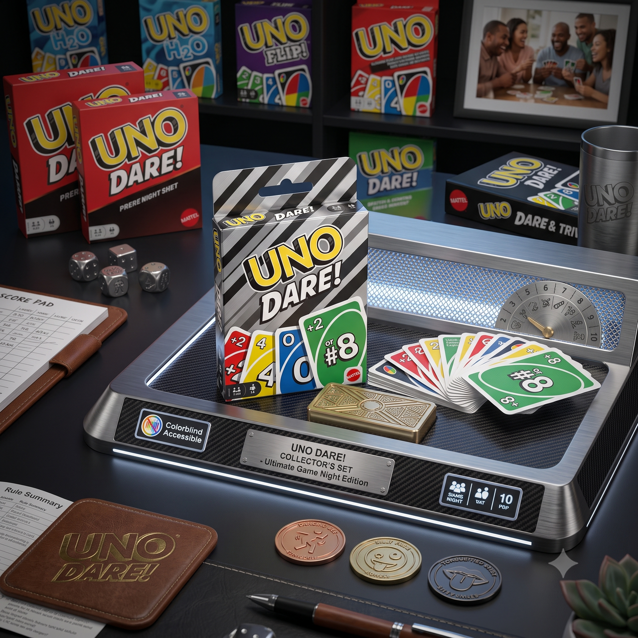 Multi Players UNO DARE! Family Card Game by Mattel