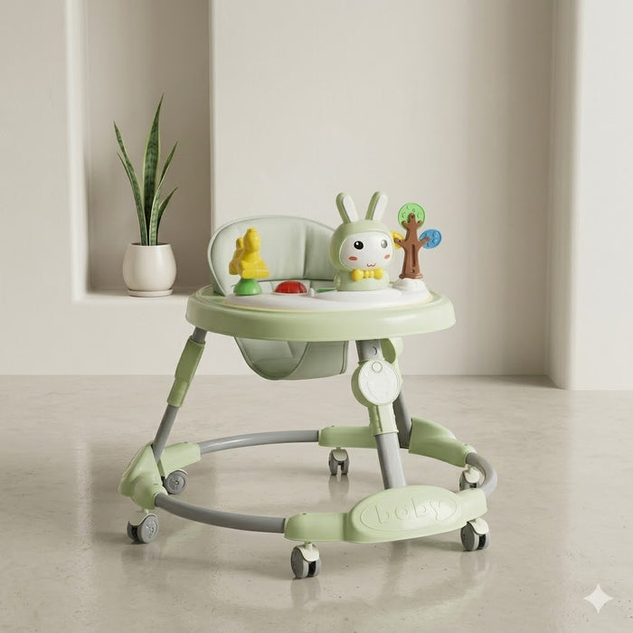 Nature Baby Walker with Bunny, Duck & Tree Toys Sage Green Foldable