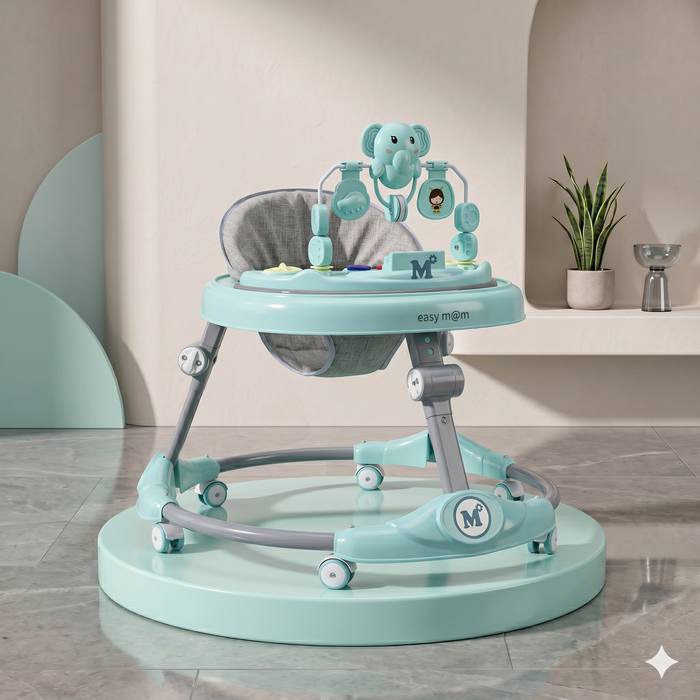 Elephant Baby Walker with Hanging Arch & Storage Basket