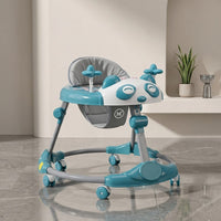 Panda Baby Walker with Propeller Toys Teal Foldable Height Adjustable