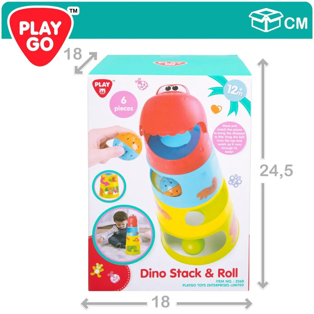 Playgo Baby Building Blocks Dino Stack & Roll 6 Pcs