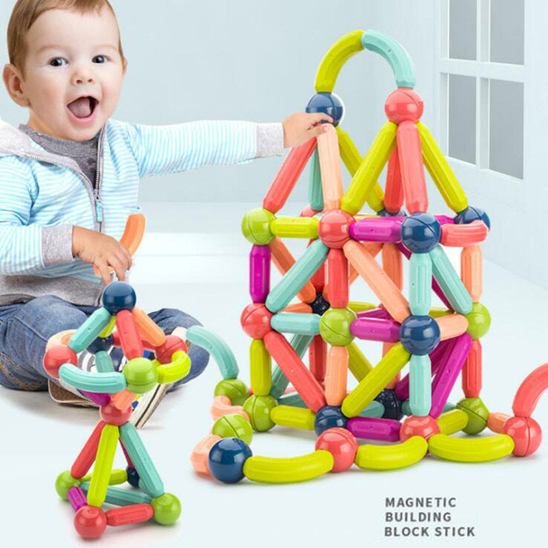 64 Pieces DIY 3D Model Magnetic Stick and Ball Construction Set