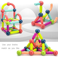 Thumbnail for 64 Pieces DIY 3D Model Magnetic Stick and Ball Construction Set