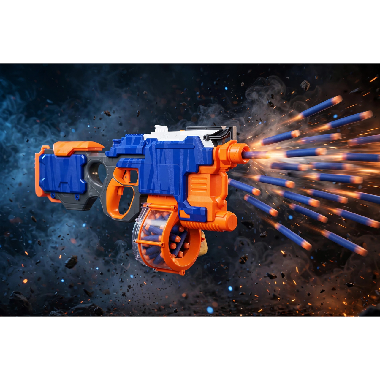Nerf N-Strike Elite HyperFire Motorized Blaster by Hasbro — in use