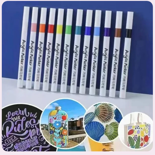 Buy 12Pcs Acrylic Markers Artist Painting Set Online In Pakistan