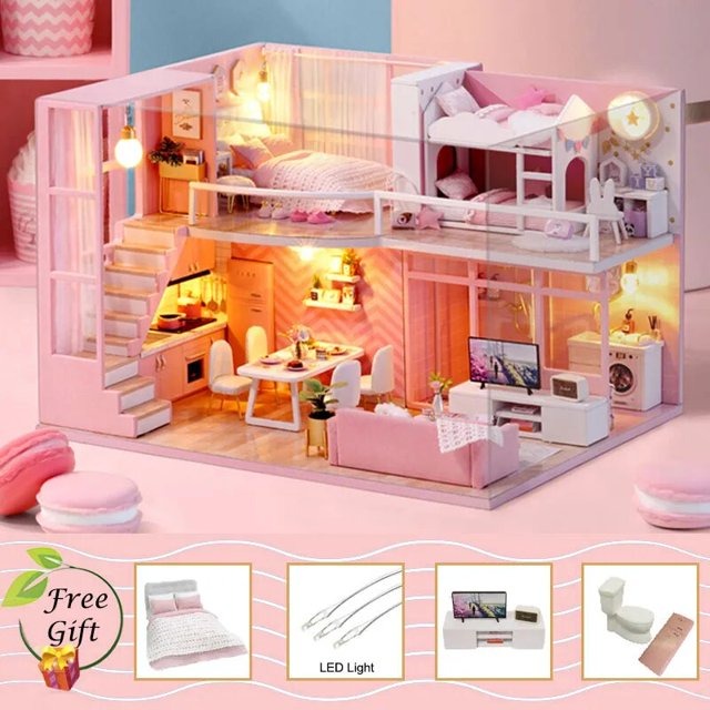 Buy DIY Miniature Dollhouse Furniture Kit Room Box Theatre