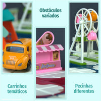 Thumbnail for DIY 110 Piece Block Track Set with 2 Electric Cars