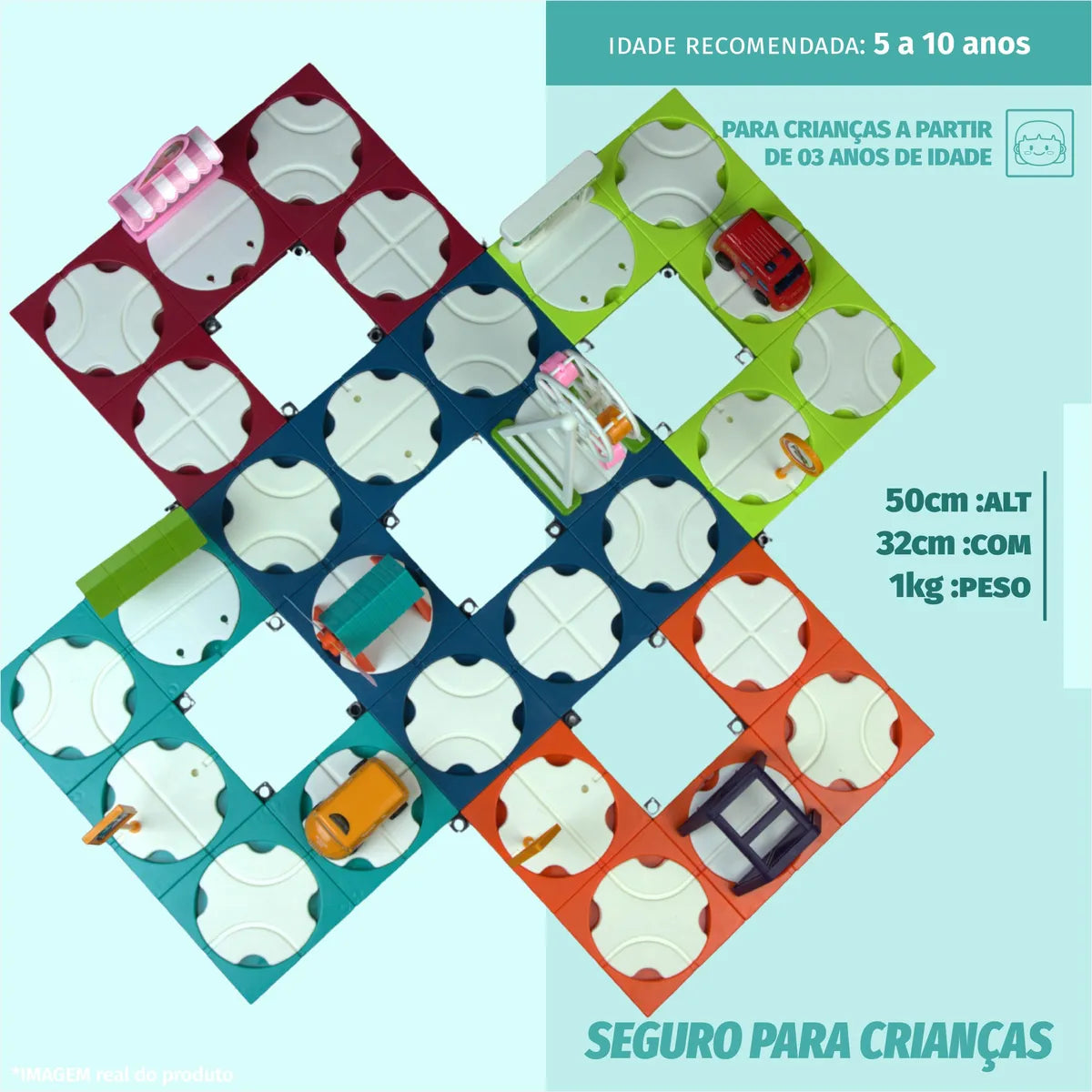 DIY 110 Piece Block Track Set with 2 Electric Cars