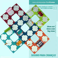 Thumbnail for DIY 110 Piece Block Track Set with 2 Electric Cars