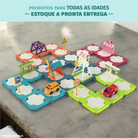 Thumbnail for DIY 110 Piece Block Track Set with 2 Electric Cars