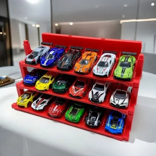18 Pcs Mini Sports Cars Set With Display Stand
