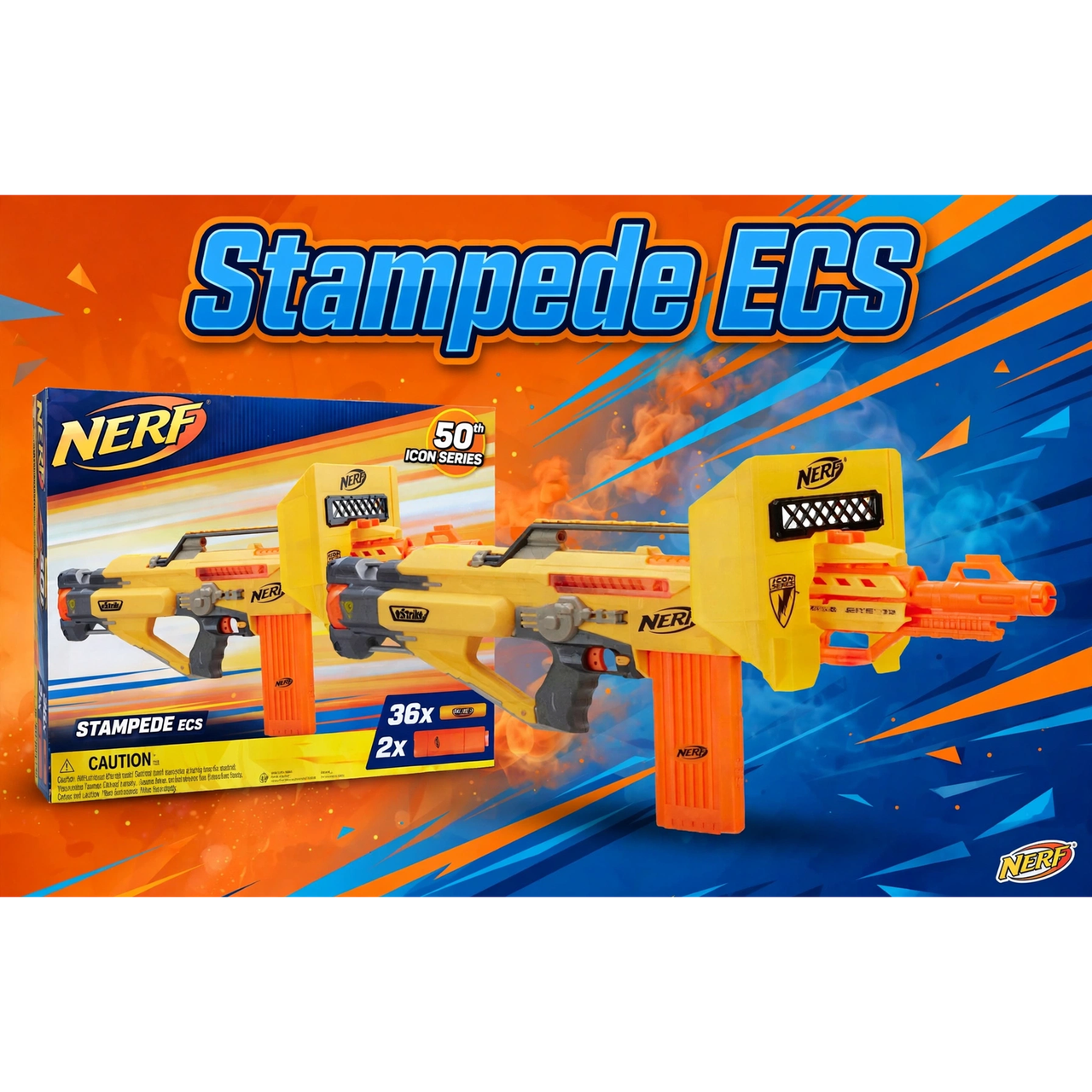 Nerf N-Strike Icon Series Stampede ECS Blaster by Hasbro — hero