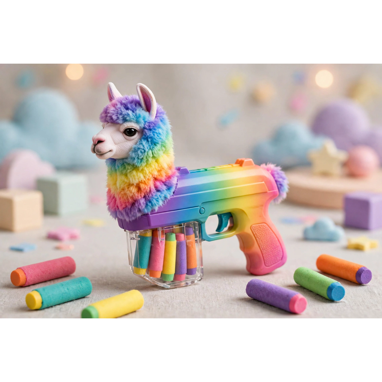 Nerf Fortnite Micro Rainbow Smash Blaster by Hasbro — in use