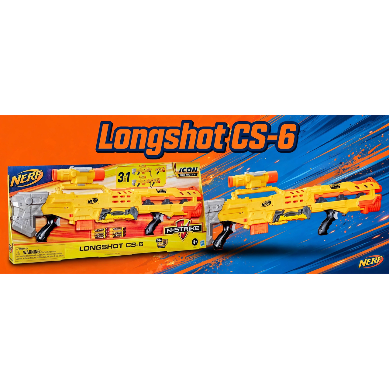 Nerf N-Strike Longshot CS-6 Blaster by Hasbro — hero