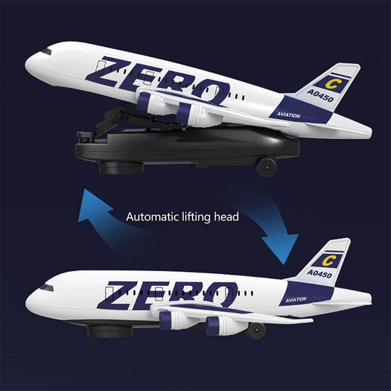 Light And Music Airplane Toy, With Lifting And Obstacle Function