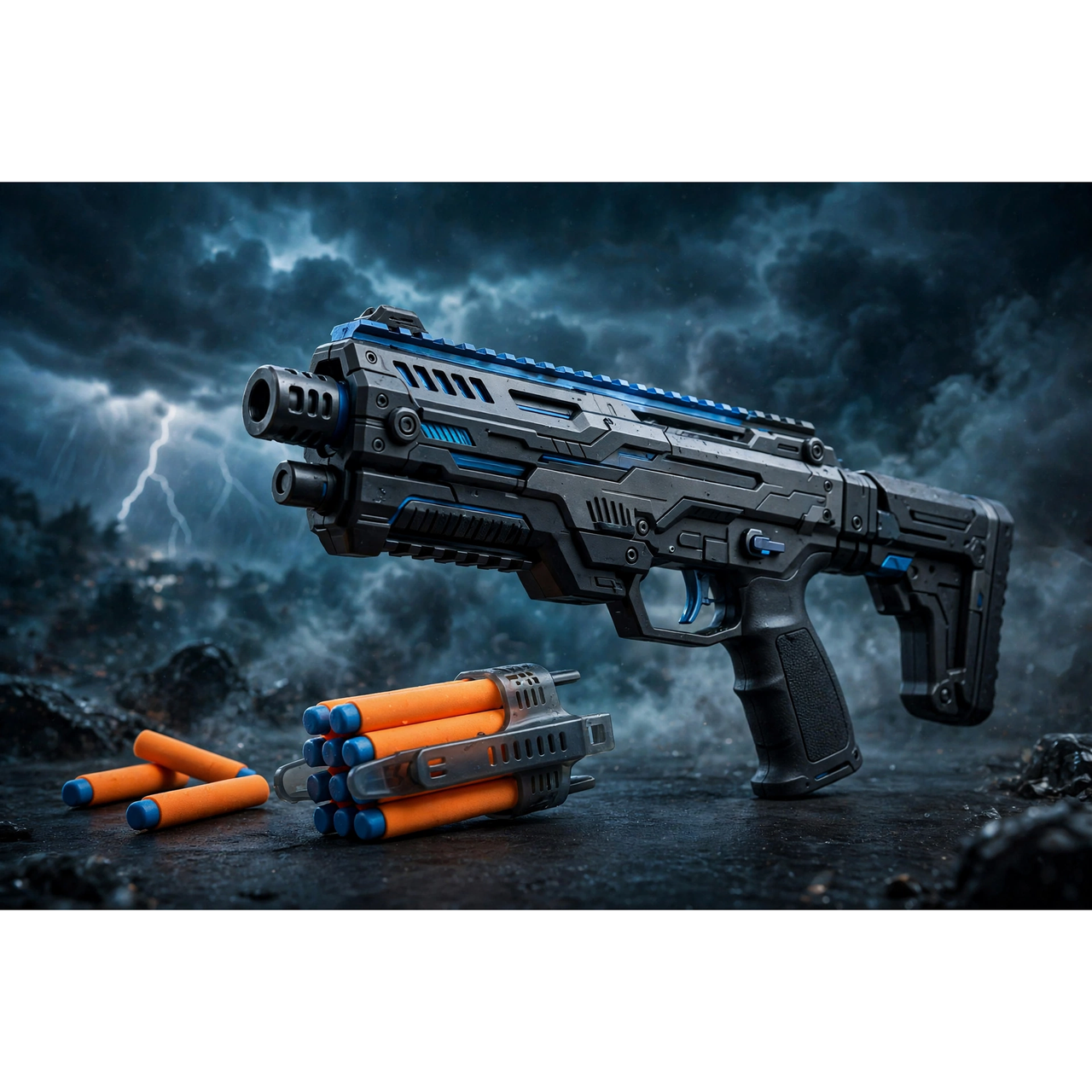 Nerf Fortnite B-AR Motorized Dart Blaster by Hasbro — in use