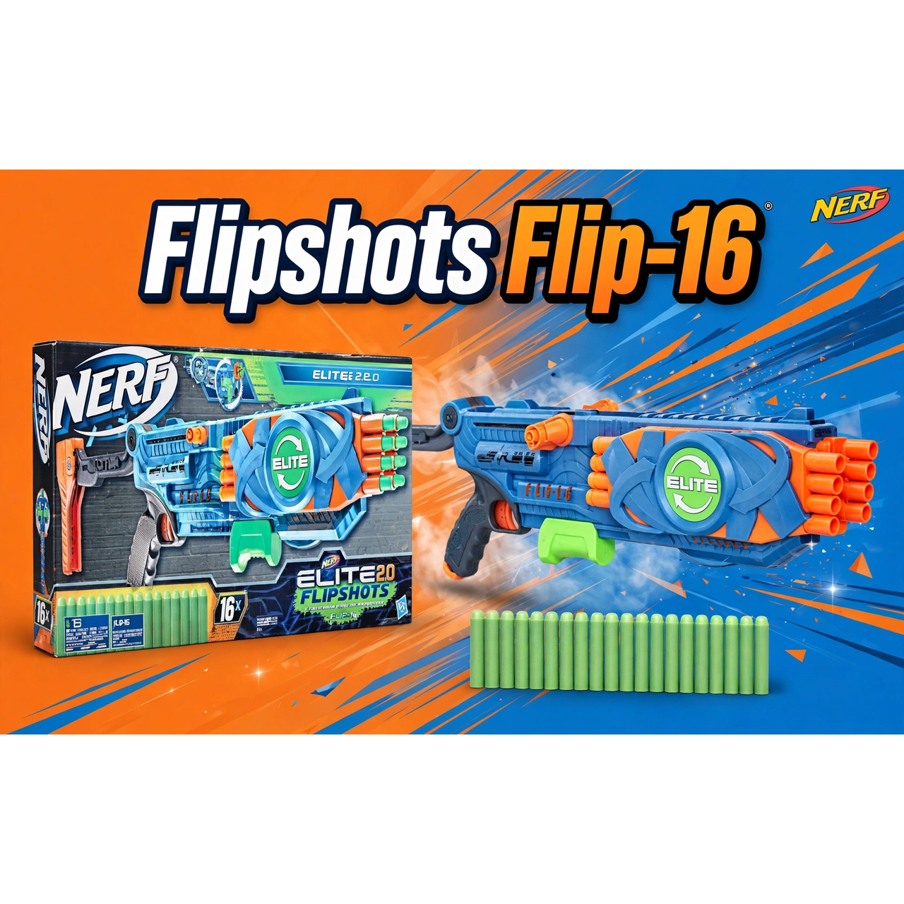 Nerf Elite 2.0 Flipshots Flip-16 Blaster by Hasbro — hero