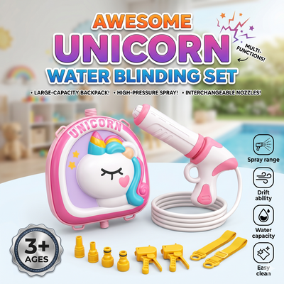 High-Pressure Unicorn Water Gun Backpack Set