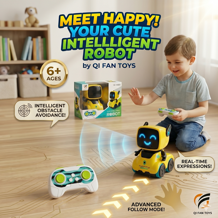 Following Cute Intelligent Robot LED Expressions Obstacle Avoidance & Follow Mode