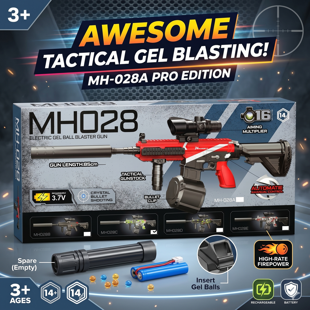 Automatic Manual Pro Edition Electric Gel Ball Blaster Gun