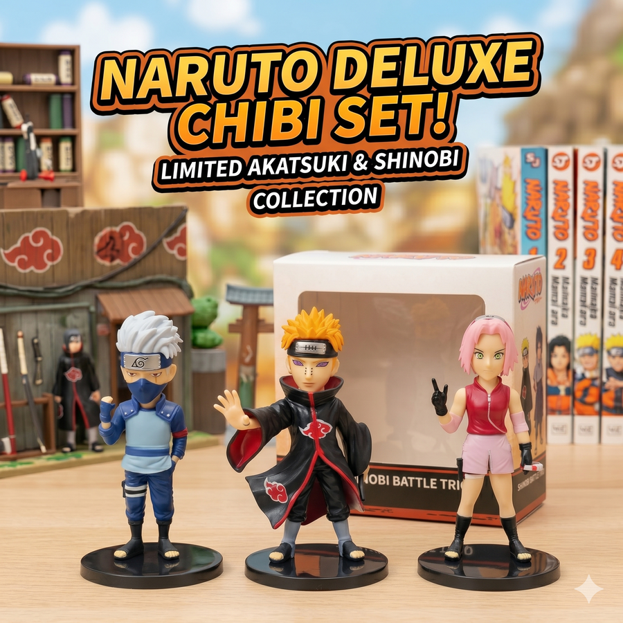 Naruto Deluxe Figure Set With Akatsuki And Shinobi Collection