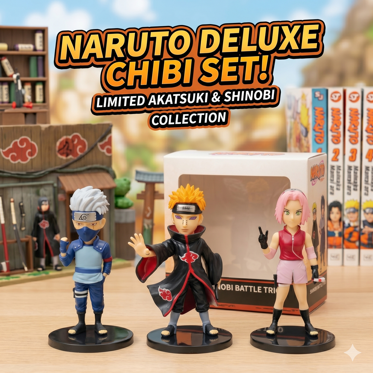 Naruto Deluxe Figure Set With Akatsuki And Shinobi Collection