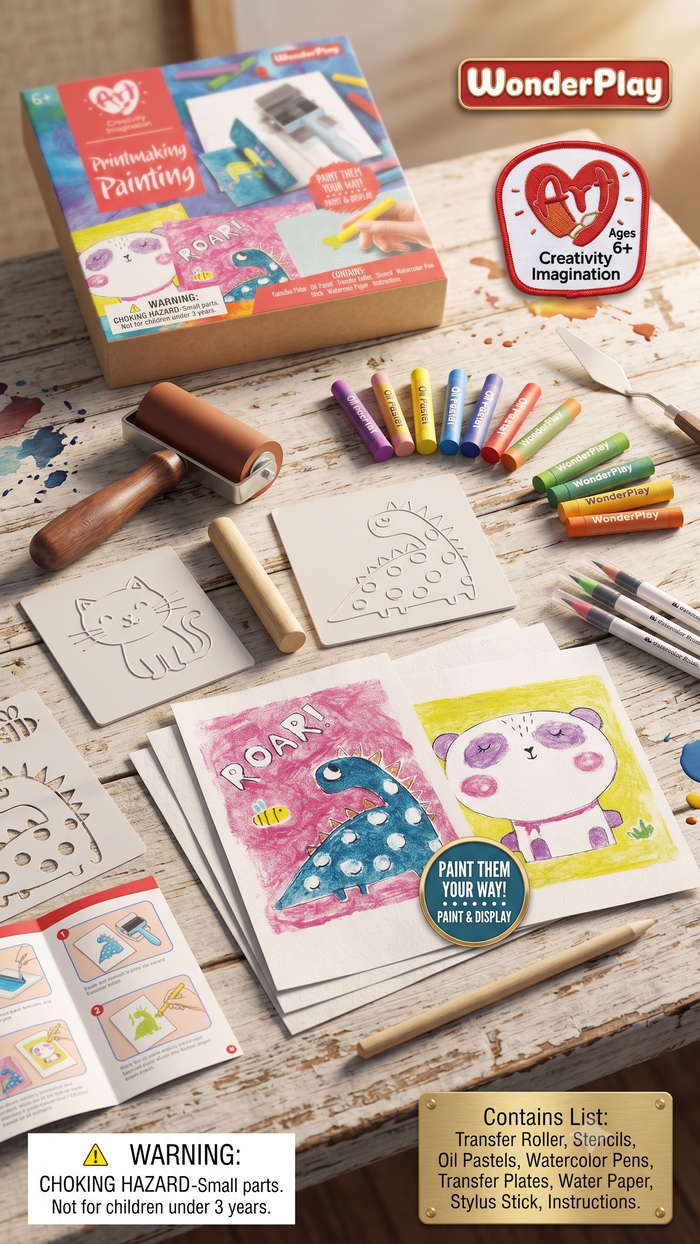 WonderPlay Art Printmaking Painting Kit – Creativity & Imagination