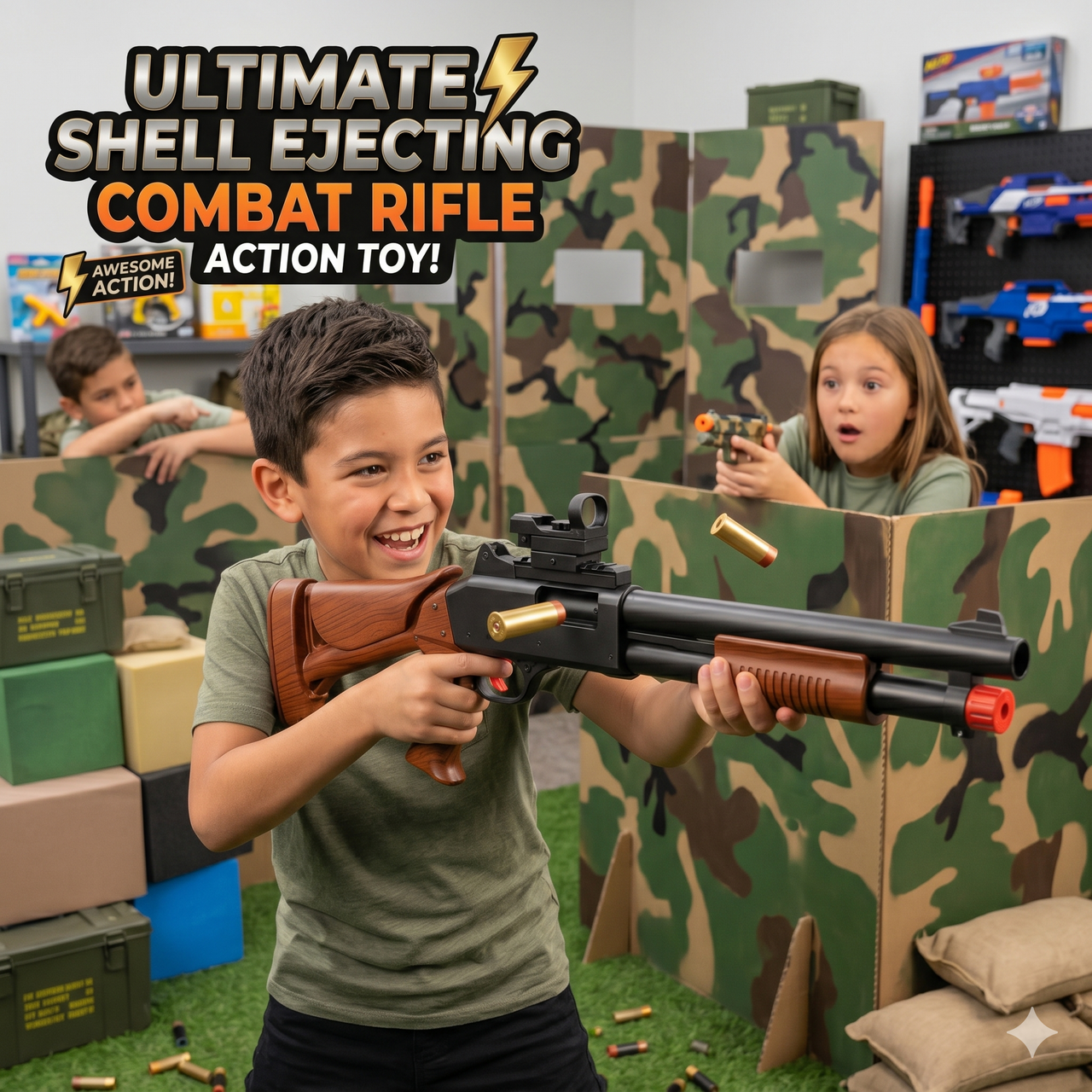 Ww2 Shell Eject Rifle Toy Cast Shell Rifle Toy Gun for Kids | Combat Playset | ToyZone.Pk