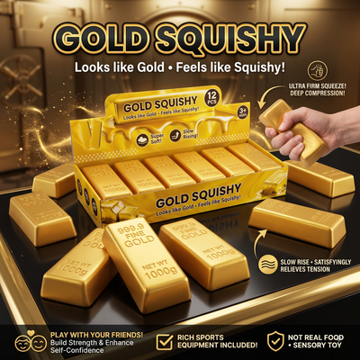 Gold Bar Ultra Firm Stress Squishy Bar