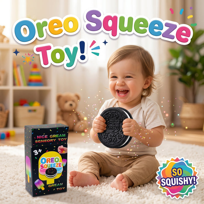 Oreo Squeeze Cookie Squishy Toy Black & White