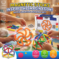 Thumbnail for 55 Pieces Magnetic Sticks And Balls Building Set