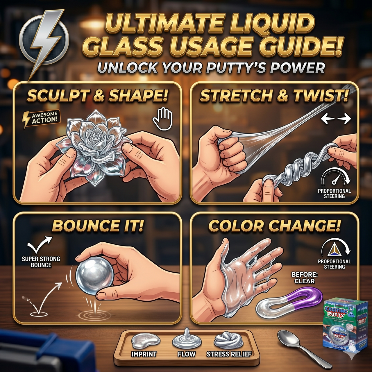 DIY Liquid Glass Exciting Stretch Putty Toy