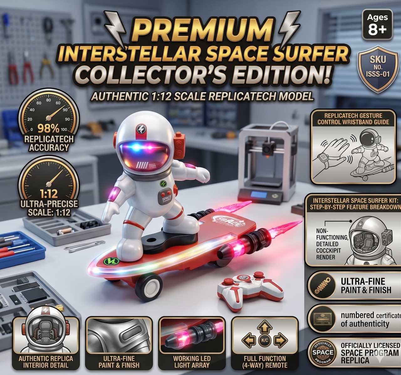 Remote Control Explore Space Astronaut Skateboard