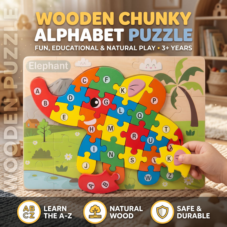Elephant A–Z Alphabet Chunky Board Puzzle