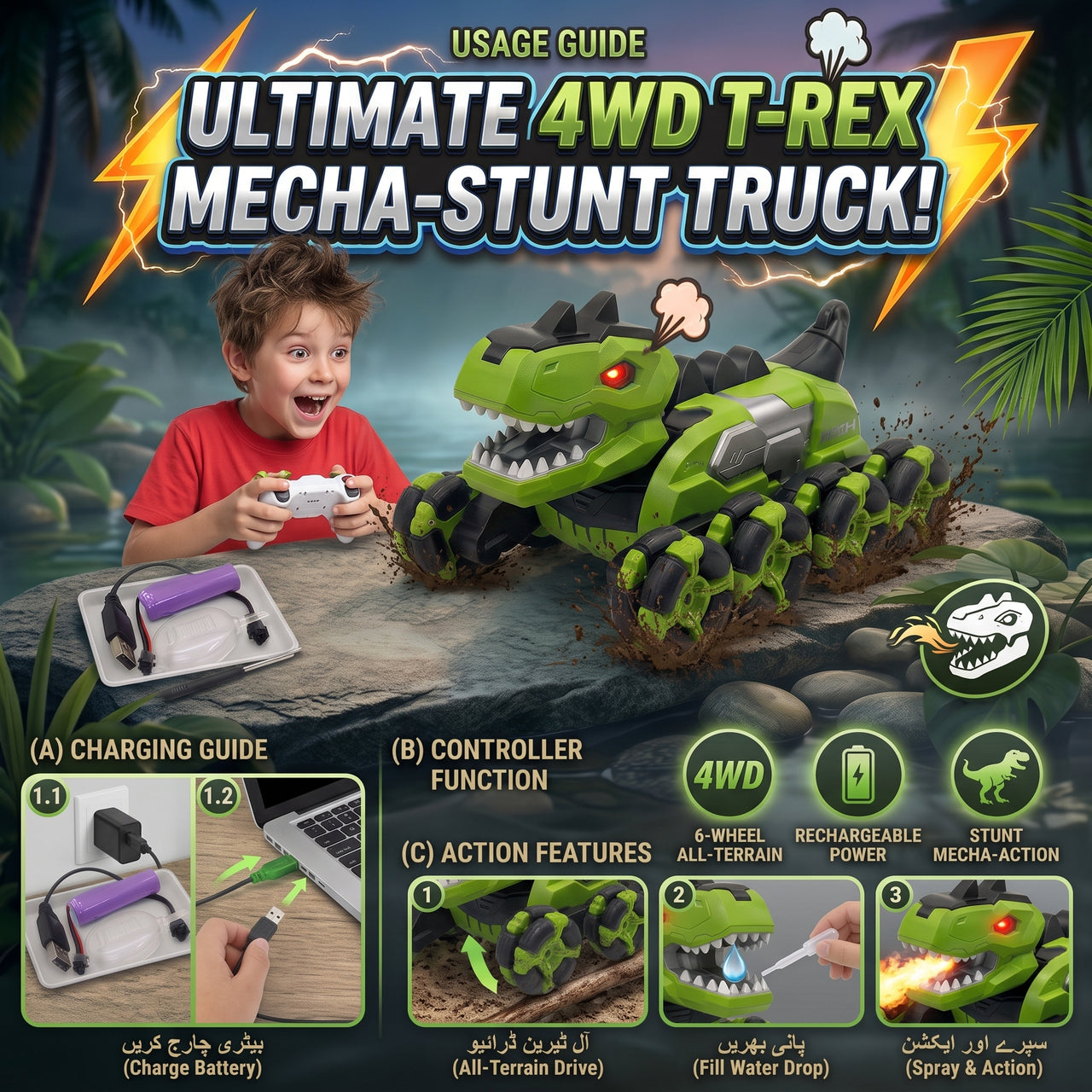4DRC Remote Control Tyrannosaurus Rex Tank Car