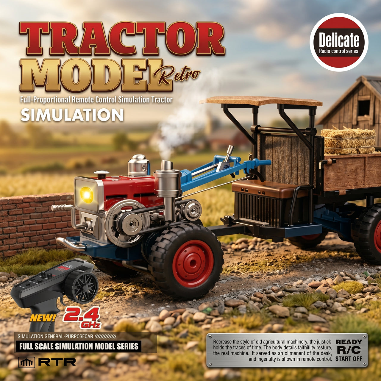 Remote Control Retro Trailer And Tractor with Proportional Control
