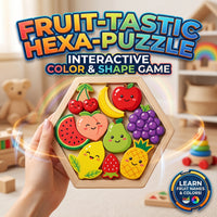 Thumbnail for Wooden Hexagonal Fruit Puzzle Board Game