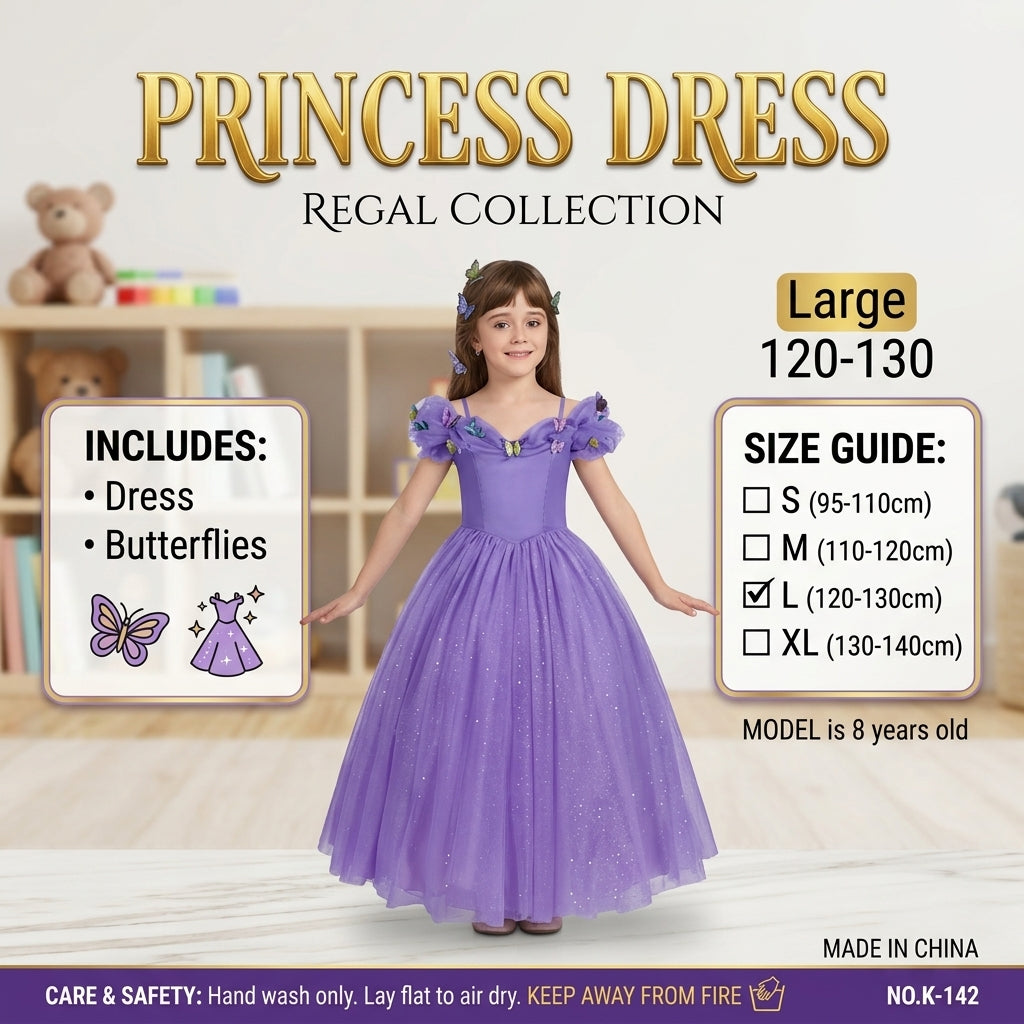Kids Blue Princess Dress Tale Costume